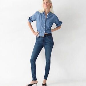 J. Crew Denim 9” high rise toothpick blue jeans size 28